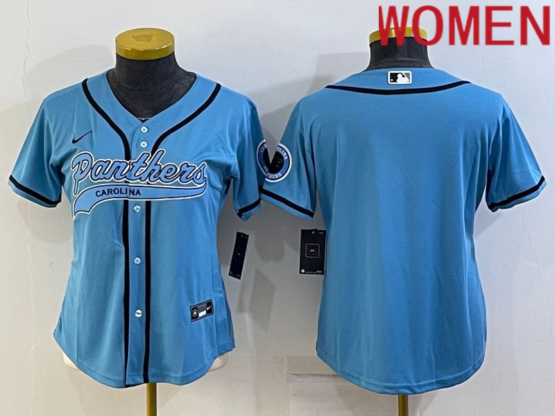 Women Carolina Panthers Blank Blue 2022 Nike Co branded NFL Jersey->women nfl jersey->Women Jersey